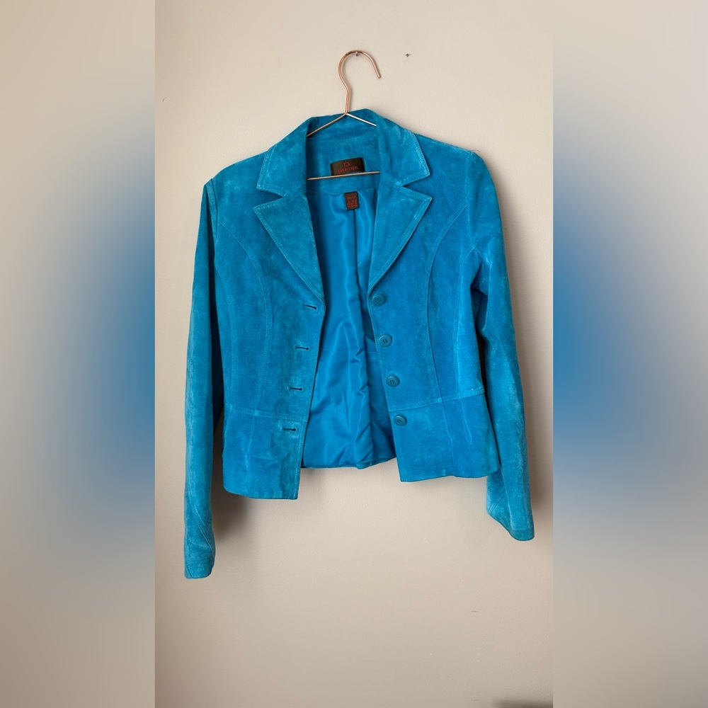 Danier Vibrant Blue Suede Blazer